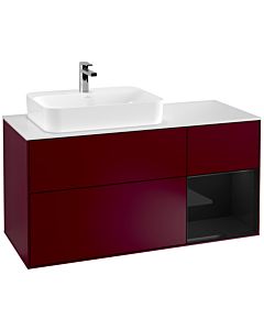 Villeroy und Boch Finion Villeroy und Boch Finion F401PHHB 120cm, cover plate white matt, shelf on the right Glossy Black Lacquer , Peony Matt