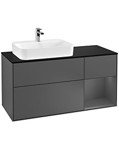 Villeroy und Boch Finion Villeroy und Boch Finion F402GKGK 120cm, cover plate black matt, shelf on the right anthracite matt, anthracite matt