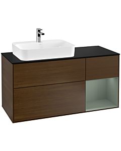 Villeroy und Boch Finion Villeroy und Boch Finion F402GMGN 120cm, cover plate black matt, shelf on the right Olive Matt Lacquer , Olive Matt Lacquer veneer