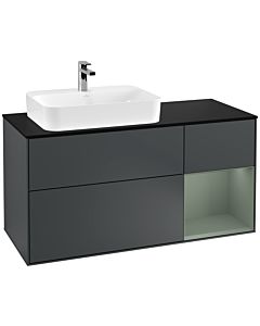 Villeroy und Boch Finion Villeroy und Boch Finion F402GMHG 120cm, cover plate black matt, shelf on the right Olive Matt Lacquer , midnight Blue Matt Lacquer