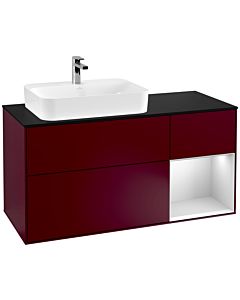 Villeroy und Boch Finion Villeroy und Boch Finion F402MTHB 120cm, cover plate black matt, shelf on the right white matt lacquer, Peony Matt