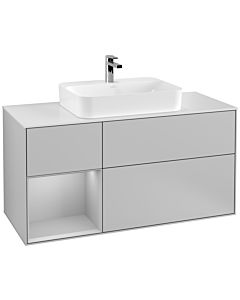 Villeroy und Boch Finion Villeroy und Boch Finion F411GJGJ 120cm, cover plate white matt, shelf left light gray matt, light gray matt