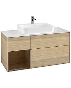 Villeroy und Boch Finion Villeroy und Boch Finion F411GNPC 120cm, cover plate white matt, shelf left Oak Veneer veneer, Oak Veneer