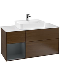 Villeroy und Boch Finion Villeroy und Boch Finion F411HGGN 120cm, cover plate white matt, shelf left Midnight Blue Matt Lacquer , Blue Matt Lacquer veneer