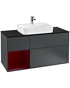 Villeroy und Boch Finion Villeroy und Boch Finion F412HBHG 120cm, cover plate black matt, shelf on the left Peony , midnight Blue Matt Lacquer