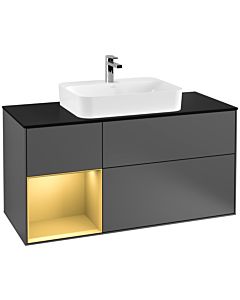 Villeroy und Boch Finion Villeroy und Boch Finion F412HFGK 120cm, cover plate black matt, shelf left gold matt, anthracite matt