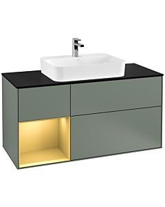 Villeroy und Boch Finion Villeroy und Boch Finion F412HFGM 120cm, cover plate black matt, shelf left gold matt, Olive Matt Lacquer