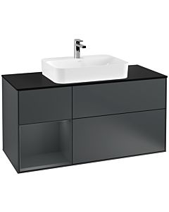Villeroy und Boch Finion Villeroy und Boch Finion F412HGHG 120cm, cover plate black matt, shelf on the left Midnight Blue Matt Lacquer , Midnight Blue Matt Lacquer