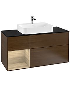 Villeroy und Boch Finion Villeroy und Boch Finion F412PCGN 120cm, cover plate black matt, shelf left Oak Veneer , Oak Veneer veneer