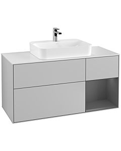 Villeroy und Boch Finion Villeroy und Boch Finion F421GKGJ 120cm, cover plate white matt, shelf on the right anthracite matt, light gray matt