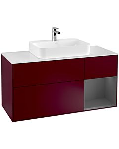 Villeroy und Boch Finion Villeroy und Boch Finion F421GKHB 120cm, cover plate white matt, shelf on the right anthracite matt, Peony Matt