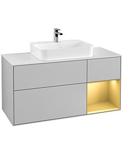 Villeroy und Boch Finion Villeroy und Boch Finion F421HFGJ 120cm, cover plate white matt, shelf on the right gold matt, light gray matt