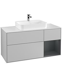 Villeroy und Boch Finion Villeroy und Boch Finion F421HGGJ 120cm, cover plate white matt, shelf on the right Midnight Blue Matt Lacquer , light gray matt