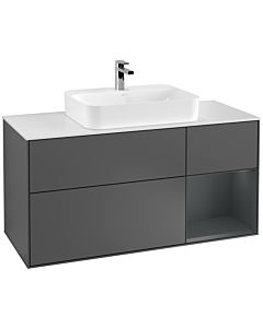 Villeroy und Boch Finion Villeroy und Boch Finion F421HGGK 120cm, cover plate white matt, shelf on the right Midnight Blue Matt Lacquer , anthracite matt