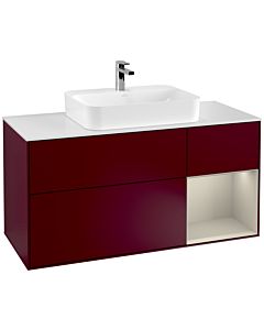 Villeroy und Boch Finion Villeroy und Boch Finion F421HHHB 120cm, cover plate white matt, shelf on the right Sand matt, Peony Matt