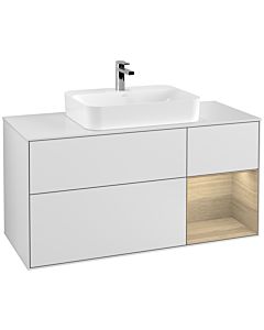 Villeroy und Boch Finion Villeroy und Boch Finion F421PCMT 120cm, cover plate white matt, shelf on the right Oak Veneer , white matt lacquer