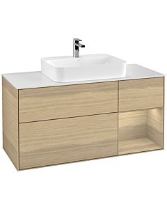 Villeroy und Boch Finion Villeroy und Boch Finion F421PCPC 120cm, cover plate white matt, shelf on the right Oak Veneer , Oak Veneer
