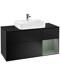 Villeroy und Boch Finion Villeroy und Boch Finion F422GMPD 120cm, cover plate black matt, shelf on the right Olive Matt Lacquer , black matt lacquer