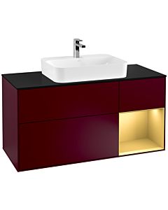 Villeroy und Boch Finion Villeroy und Boch Finion F422HFHB 120cm, cover plate black matt, shelf on the right gold matt, Peony Matt