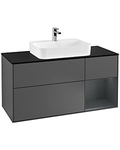 Villeroy und Boch Finion Villeroy und Boch Finion F422HGGK 120cm, cover plate black matt, shelf on the right Midnight Blue Matt Lacquer , anthracite matt