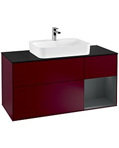 Villeroy und Boch Finion Villeroy und Boch Finion F422HGHB 120cm, cover plate black matt, shelf on the right Midnight Blue Matt Lacquer , Peony Matt