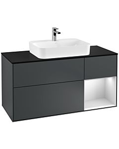 Villeroy und Boch Finion Villeroy und Boch Finion F422MTHG 120cm, cover plate black matt, shelf on the right white matt lacquer, midnight Blue Matt Lacquer