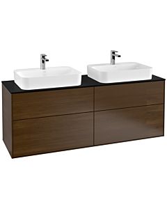 Villeroy und Boch Finion Villeroy und Boch F43200GN 160x60.3cm, plaque de finition noir mat, placage noyer