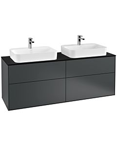 Villeroy und Boch Finion Villeroy und Boch F43200HG 160x60.3cm, plaque de finition noir mat, Midnight Blue Matt Lacquer