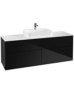 Villeroy und Boch Finion Villeroy und Boch F44100PH 160x60,3cm, plaque de finition blanc mat, Glossy Black Lacquer