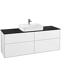 Villeroy und Boch Finion Villeroy und Boch F44200GF 160x60,3cm, plaque de finition noir mat, laqué blanc brillant