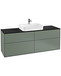Villeroy und Boch Finion Waschtischunterschrank F44200GM 160x60,3cm, Abdeckplatte black matt, Olive Matt Lacquer