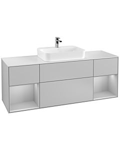Villeroy und Boch Finion Villeroy und Boch Finion F451GJGJ 160x60.3cm, cover plate white matt, shelves light gray matt lacquer, light gray matt