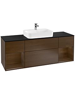 Villeroy und Boch Finion Villeroy und Boch Finion F452GNGN 160x60.3cm, cover plate black matt, shelves Walnut veneer, Walnut veneer