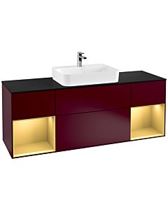 Villeroy und Boch Finion Villeroy und Boch Finion F452HFHB 160x60.3cm, cover plate black matt, shelves gold matt lacquer, Peony Matt
