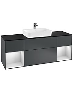 Villeroy und Boch Finion Villeroy und Boch Finion F452MTHG 160x60.3cm, cover plate black matt, shelves white matt lacquer, midnight Blue Matt Lacquer