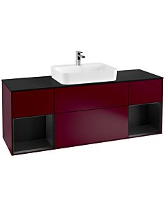 Villeroy und Boch Finion Villeroy und Boch Finion F452PDHB 160x60.3cm, cover plate black matt, shelves black matt lacquer, Peony Matt