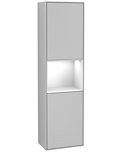 Villeroy und Boch Finion cabinet F460GFGJ 41.8x151.6x27cm, left, shelf Glossy white lacquer, light gray matt