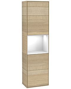 Villeroy und Boch Finion Hochschrank F460GFPC 41,8x151,6x27cm, links, Regal Glossy White Lacquer, Oak Veneer