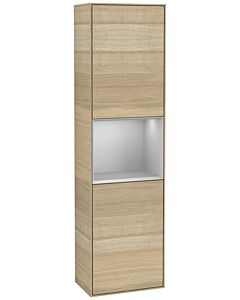 Villeroy und Boch Finion Hochschrank F460GJPC 41,8x151,6x27cm, links, Regal Grey Matt Lacquer, Oak Veneer