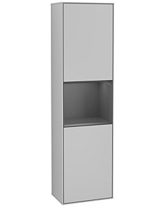 Villeroy und Boch Finion Hochschrank F460GKGJ 41,8x151,6x27cm, links, Regal Anthracite Matt Lacquer, Light grey matt