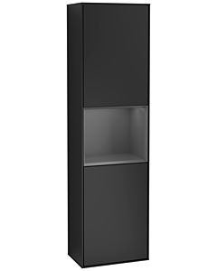 Villeroy und Boch Finion Hochschrank F460GKPD 41,8x151,6x27cm, links, Regal Anthracite Matt Lacquer, Black matt lacquer