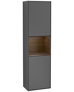 Villeroy und Boch Finion Hochschrank F460GNGK 41,8x151,6x27cm, links, Regal Walnut veneer, Anthracite matt