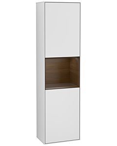 Villeroy und Boch Finion Hochschrank F460GNMT 41,8x151,6x27cm, links, Regal Walnut veneer, White matt lacquer