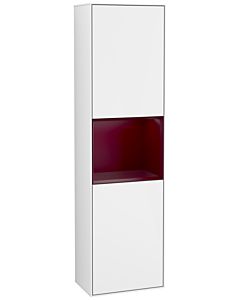 Villeroy und Boch Finion Hochschrank F460HBGF 41,8x151,6x27cm, links, Regal Peony Matt Lacquer, Glossy white lacquer