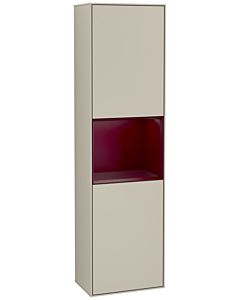 Villeroy und Boch Finion cabinet F460HBHH 41.8x151.6x27cm, left, shelf Peony Matt Lacquer, Sand Matt Lacquer