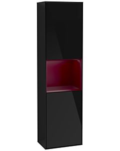 Villeroy und Boch armoire Finion F460HBPH 41.8x151.6x27cm, gauche, étagère Peony Matt Laque, Glossy Black Lacquer