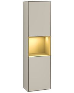 Villeroy und Boch Finion Hochschrank F460HFHH 41,8x151,6x27cm, links, Regal Gold Matt Lacquer, Sand Matt Lacquer