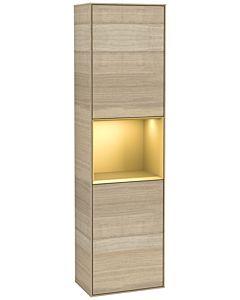 Villeroy und Boch Finion cabinet F460HFPC 41.8x151.6x27cm, left, shelf gold matt Oak Veneer , Oak Veneer