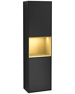 Villeroy und Boch Finion cabinet F460HFPD 41.8x151.6x27cm, left, shelf gold matt lacquer, black matt lacquer