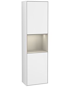 Villeroy und Boch armoire Finion F460HHGF 41.8x151.6x27cm, gauche, étagère Sand Matt Lacquer , laqué blanc brillant